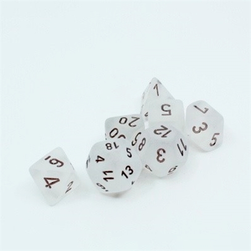 Frosted Clear Black - Polyhedral Rollespils Terning Sæt - Chessex